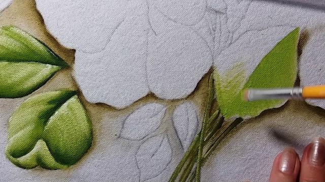 Hibiscos – Folhas – Parte 1 – Pintura em tecido
