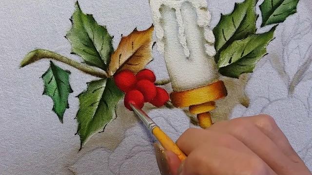 Arranjo de Natal – Pintura em tecido