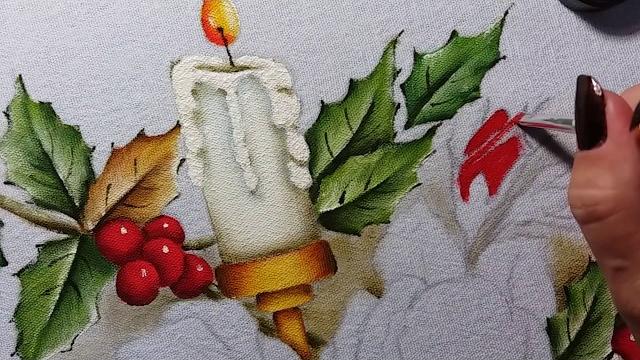 Arranjo de Natal – Pintura em tecido | Cantinho do Video