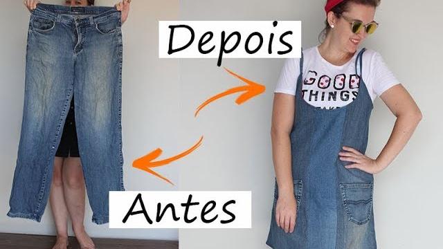 Como Transformar uma Calça em Vestido – Reutilização de Calça Jeans