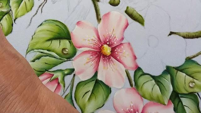 Passarinhos com Flores do Campo – Parte 3  Pintura em Tecido