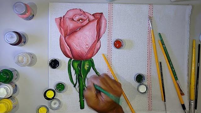 Pintura Realista Botão de Rosa – Super Fácil