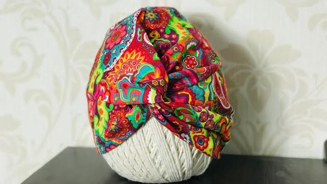 Touca turbante em tecido – Nova versão por Arte de Paninho