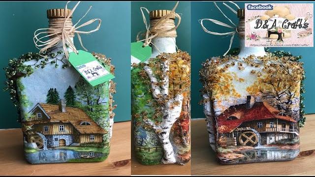 Como fazer uma linda decoração em garrafa reciclada