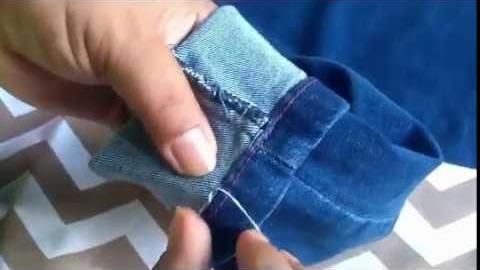 Como Fazer Bainha em calça Jeans na mão idêntica a original