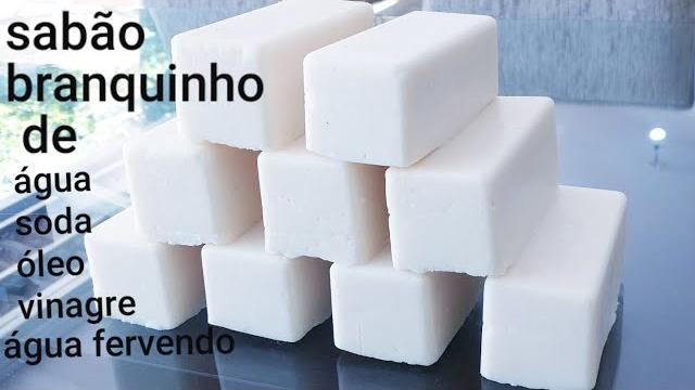 SABÃO BRANQUINHO USANDO ÓLEO DE FRITURA SUPER PERFUMADO
