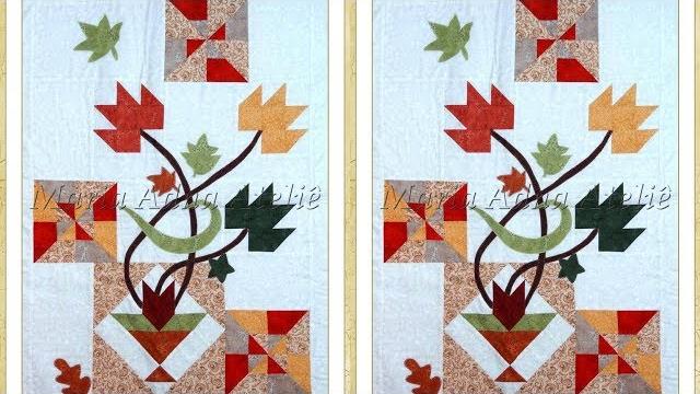 Folhas de Outono em patchwork e apliquê – Técnicas patchwork