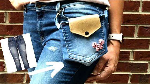 Pochete de Calça Jeans – DIY Mini Belt Pouch From Old Jeans