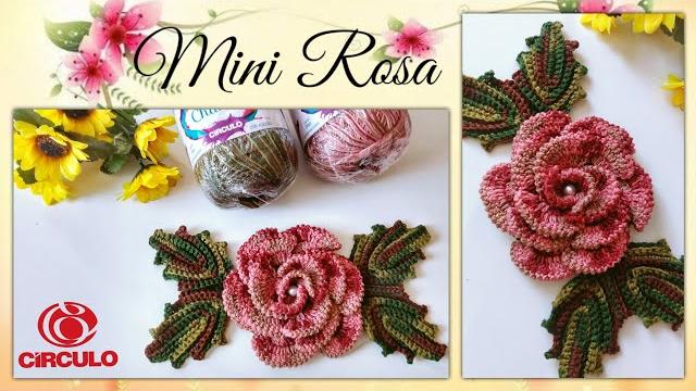 Mini Rosa em Crochê para Aplicação