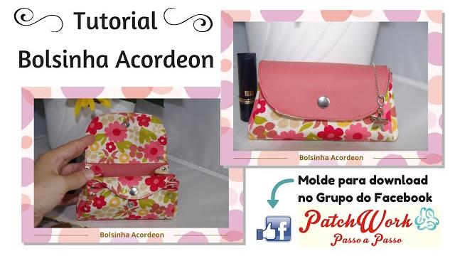 Bolsinha Acordeon – com molde em PDF