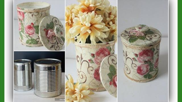 Lata Decorada com Decoupage Estilo Vintage – Técnicas Decorativas