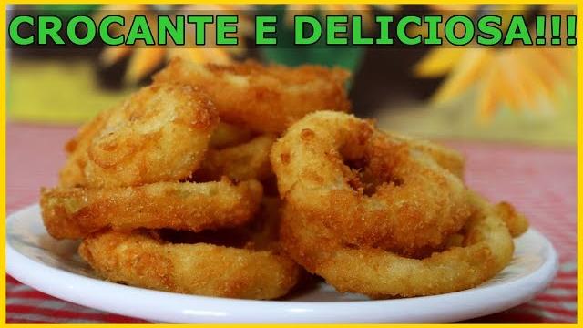 Cebola Empanada e Crocante