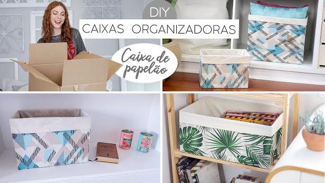 DIY Caixas Organizadoras de Papelão