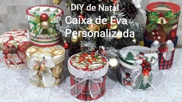 DIY de Natal Caixa de E.V.A Personalizada