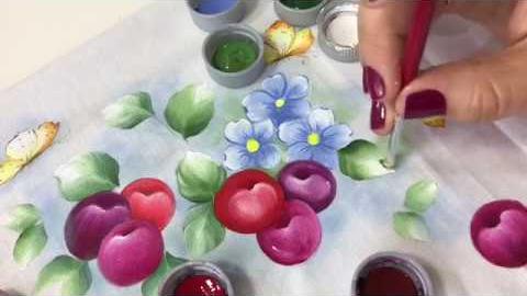 Aprenda a Pintar Cerejas Flores e Borboletas