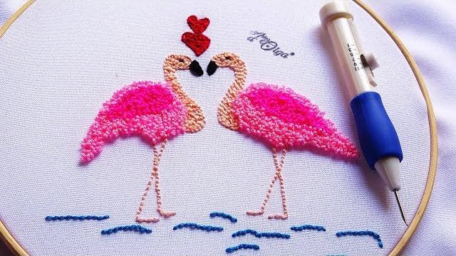 Que Lindo Bordado de Flamingos