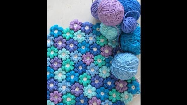 Como unir flores de lã para fazer um lindo tapete
