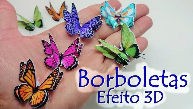 BORBOLETA EFEITO 3D FAÇA VOCÊ MESMO