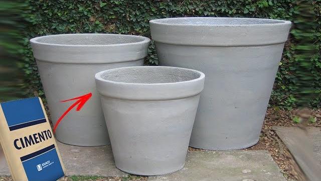 Aprendendo a fazer Vasos de Planta com Cimento – Usando Forma