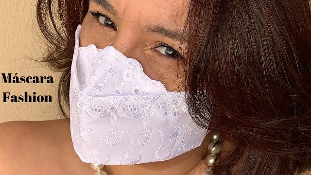 Como fazer uma máscara 3D fashion bordada e fácil com molde