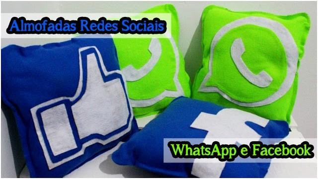 Almofadas Redes Sociais: Facebook e Whatsapp