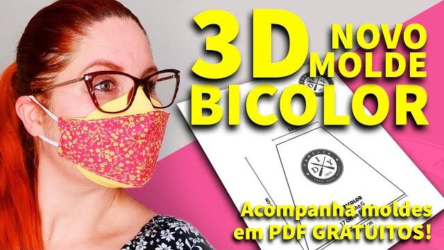 MÁSCARA DE PROTEÇÃO 3D BICOLOR NOVO MOLDE – 2 CORES