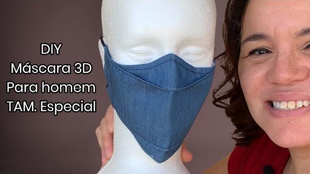 Máscara 3D Para Homens Sem Elástico Na Orelha