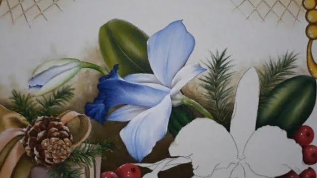 Pintura De Botão E Orquídea Lateral