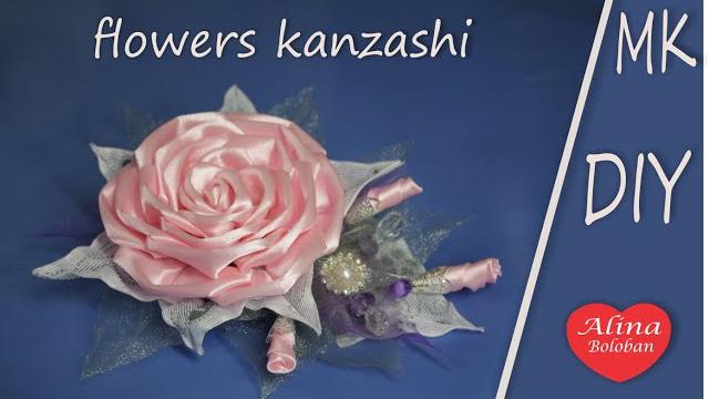 Rosa Kanzashi linda e fácil de fazer