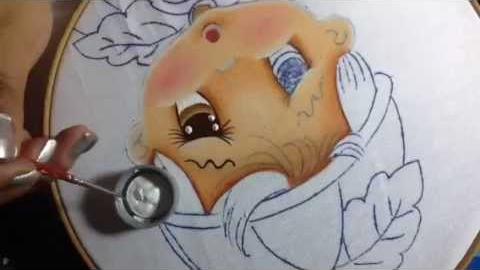 Pintura en tela niño calabaza # 1 con cony