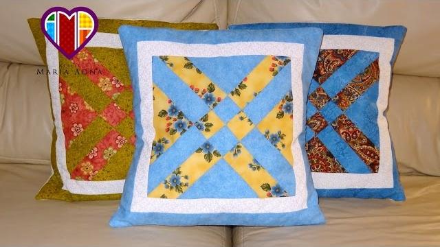 Almofadas em patchwork As flexas – Maria Adna Ateliê