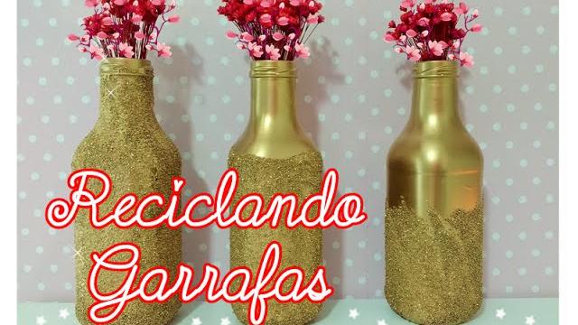 Decorando garrafas com areia para o natal – Artesanato Viviane Magalhães