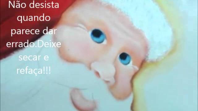 Pintura em tecido Papai Noel por Cátia Cristina