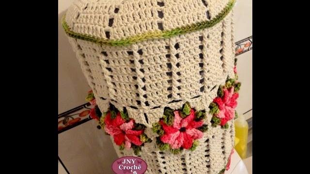 Capa de galão de água de crochê com flores por JNY Crochê