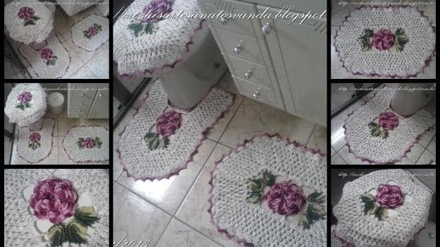 Flores para tapetes em crochê