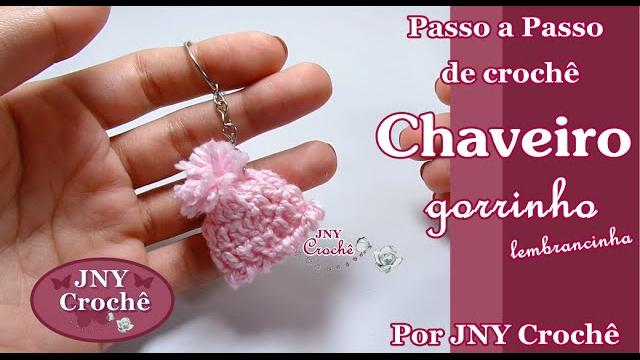 Chaveiro Gorrinho mini de crochê por JNY Crochê