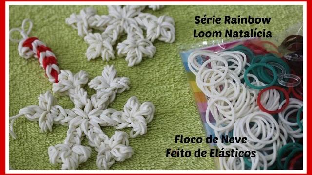 Como fazer um Floco de Neve de elasticos por Irene Sarranheira
