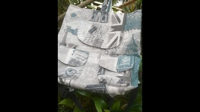 Bolsa mochila com aplicação de dois bolsos diferentes – Adriana Richartz