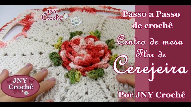 Centro de mesa de crochê Flor de Cerejeira por JNY Crochê
