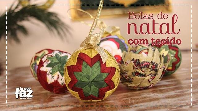 Bolas de Natal com Tecido – Por Márcia Tuskenis | Cantinho do Video