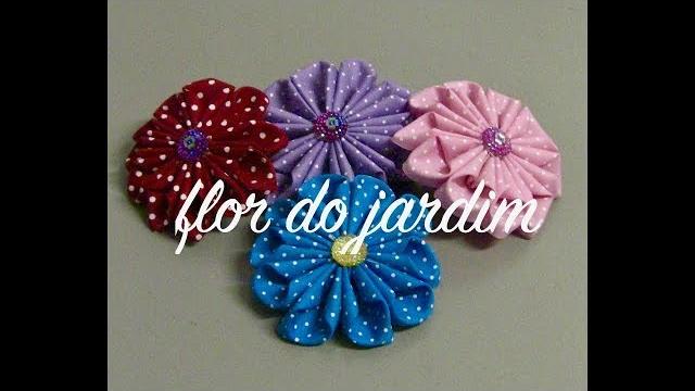 Linda flor de tecido com 10 Petalas – Passo a Passo com flor do jardim