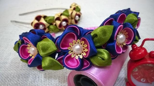 Kanzashi Flower Headband Tutorial  – Lindas flores de tecido