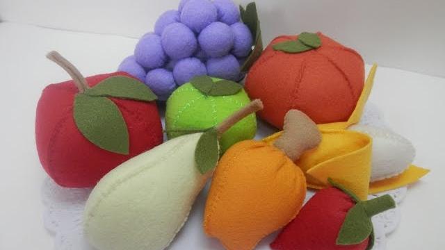 Frutas 3D em feltro por Alinne Marques