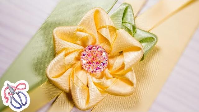 Uma maneira fácil de fazer flor de fita por Kulikova Anastasia