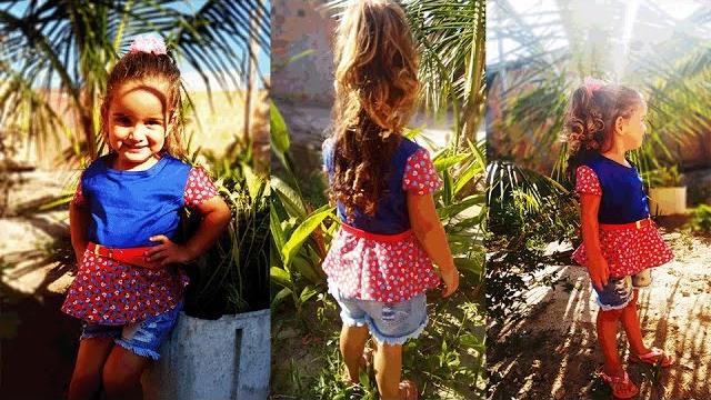 Costura blusa peplum infantil- Da série retalhos por Jonatas Verly