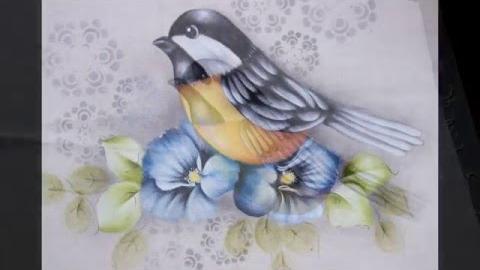 Pintura em tecido – Como pintar passarinho por Eliane Nascimento