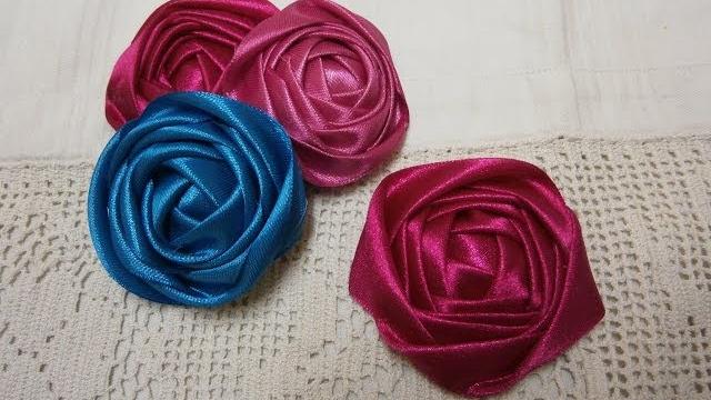 DIY ribbon rose tutorial,How to,fabric flowers,easy – the flower art – English