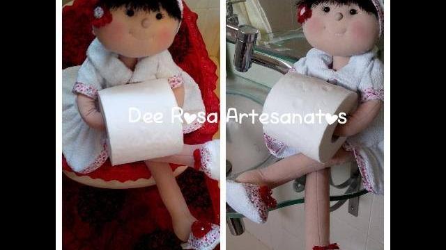 Boneca porta-papel: Costura do Shorts (bermuda,calça por Dee Rosa Artesanatos