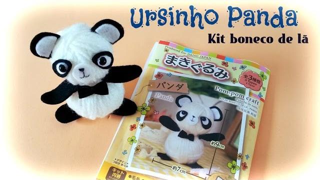 Tutorial Ursinho Panda – Kit Boneco de lã – [ Daiso ] Carla Fernanda