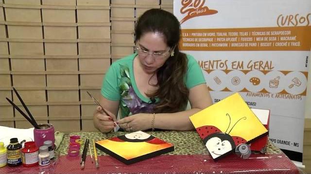 Pintura em Caixa – Joaninha – Cenário Feminino